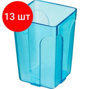 Комплект 13 штук, Подставка-стакан Attache City, прозр. синий в Москве от компании М.Видео