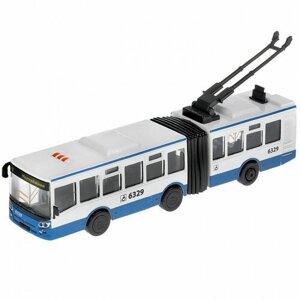 Игрушечная металлическая модель городской троллейбус 19 см