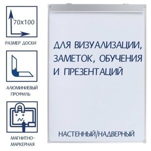 Флипчарт магнитно-маркерный 70х100 см, Calligrata, настенный/надверный в Москве от компании М.Видео