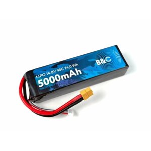 Аккумулятор Li-po B&C 5000 MAH 14.8V (4s) 90C, XT60, Soft case в Москве от компании М.Видео