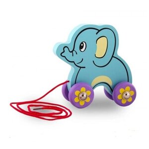 Каталка-игрушка Viga Слон (50091), голубой в Москве от компании М.Видео