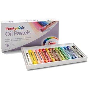 Пастель масляная художественная PENTEL "Oil Pastels", 16 цветов, круглое сечение, картонная упаковка, PHN4-16 в Москве от компании М.Видео