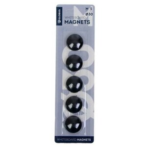 Магниты для досок 30 мм, 5 штук, GLOBUS чёрные, в блистере, 1 набор в Москве от компании М.Видео