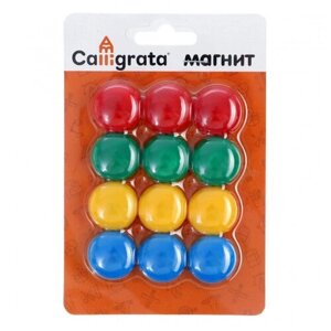 Calligrata Магниты для доски, d-2 см, набор 12 шт, на блистере, микс, Calligrata в Москве от компании М.Видео