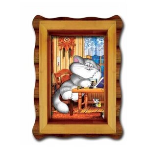Vizzle Мини-объемная картинка в рамке Серый котенок 0221 в Москве от компании М.Видео