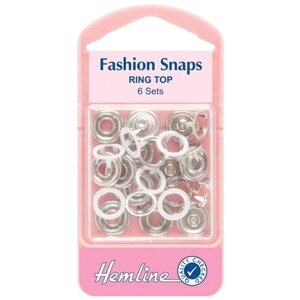 Кнопки для легкой одежды Hemline, цвет: серебристый, диаметр 11 мм, 6 шт