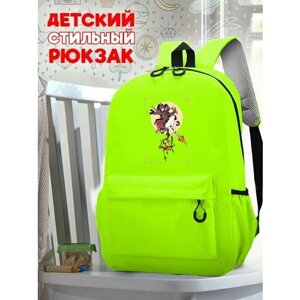 Школьный зеленый рюкзак с принтом Игра Genshin Impact - 116 в Москве от компании М.Видео