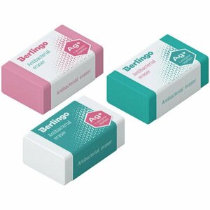 Ластик Berlingo "Antibacterial", прямоугольный, 42*26*17мм, 30 штук, 326130 в Москве от компании М.Видео