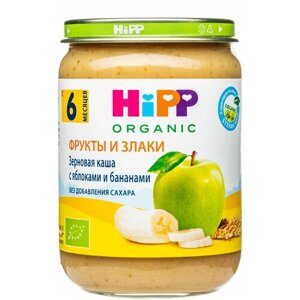 Органическая зерновая каша с яблоками и бананами, пюре, с 6 месяцев, 190г/1шт в Москве от компании М.Видео