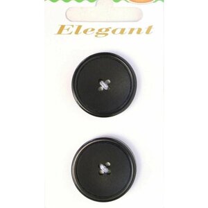 Пуговицы ELEGANT, 25 мм, пластиковые, круглые, черные, 2 шт, 1 упаковка в Москве от компании М.Видео