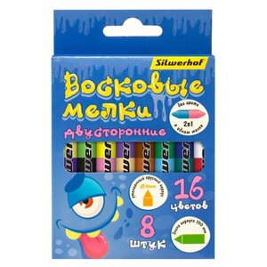 Восковые мелки Silwerhof Jumbo Монстрики двусторонние 16цв. дл. 100ммд. 10мм картон. кор. в Москве от компании М.Видео