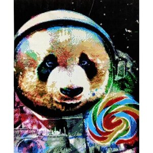Алмазная мозаика квадратные стразы 40*50 радужная панда, пончик, чёрно-белая, поп-арт, абстракция, животные, саламандра в Москве от компании М.Видео