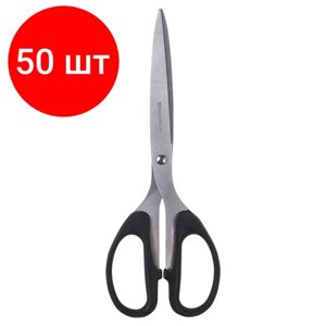 Комплект 50 шт, Ножницы BRAUBERG "Classic", 210 мм, чёрные, классической формы, 2-х сторонняя заточка, 230935 в Москве от компании М.Видео