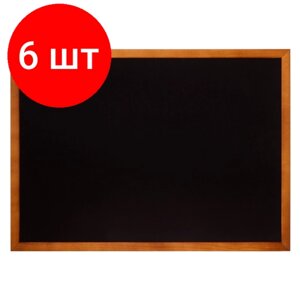 Комплект 6 штук, Доска меловая (грифельная) Attache А3, черная, в дер. раме в Москве от компании М.Видео