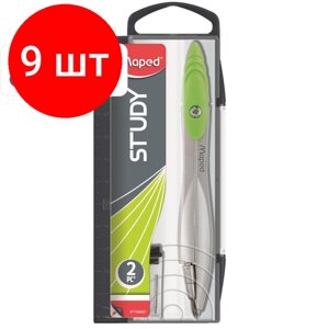 Комплект 9 наб, Готовальня Maped STUDY метал. циркуль 120мм, грифели, плас. пенал, ассорт,119450 в Москве от компании М.Видео