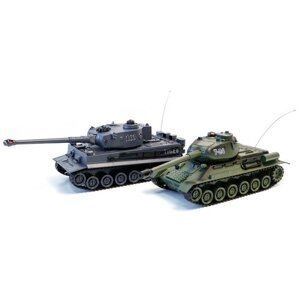 Набор техники Zegan Тигр 1 + T-34 (99824), 1:28, 25 см, серый/зеленый в Москве от компании М.Видео