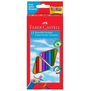 Faber-Castell Карандаши цветные трехгранные с точилкой 12 цветов (120523) разноцветный в Москве от компании М.Видео