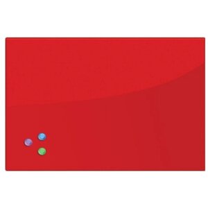 Доска магнитно-маркерная стеклянная (40х60 см), 3 магнита, красная, BRAUBERG, 236746 в Москве от компании М.Видео
