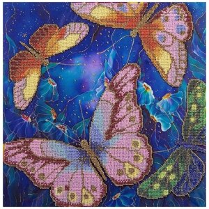 PANNA Набор для вышивания бисером Бабочки в ночных цветах 31 х 31 см (BN-5015) в Москве от компании М.Видео