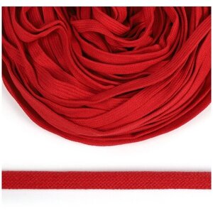 Шнур плоский х/б 10мм классическое плетение цв. 012 красный уп. 50 м в Москве от компании М.Видео