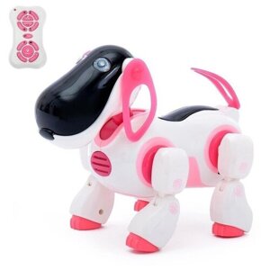 Робот-собака «Киберпёс Ки-Ки», радиоуправляемый, интерактивный, русское озвучивание, световые эффекты, цвет розовый в Москве от компании М.Видео