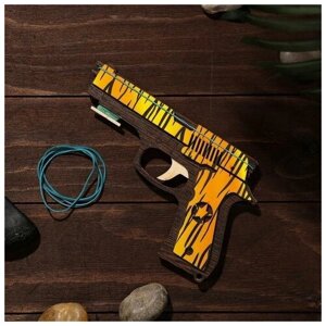 Сувенир деревянный Резинкострел, жёлтые линии 4 резинки в Москве от компании М.Видео
