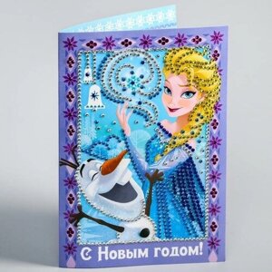 Алмазная мозаика на открытке "С Новым годом" Холодное сердце в Москве от компании М.Видео