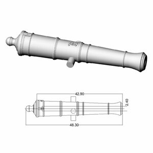 Ствол пушки тип Armstrong (24 фунта), герб Георг 3, длина 48,3 мм, М. 1:64, 2 шт в Москве от компании М.Видео