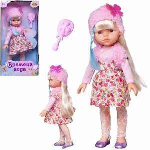 Кукла ABtoys Времена года 32 см в розовой кофте, сарафане с цветочным рисунком, шапке PT-01849 в Москве от компании М.Видео