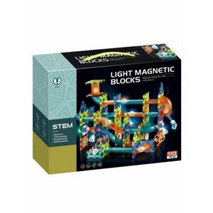 Магнитный светящийся конструктор Light Magnetic blocks, конструктор лабиринт с шариками, LED подсветка 110 деталей в Москве от компании М.Видео