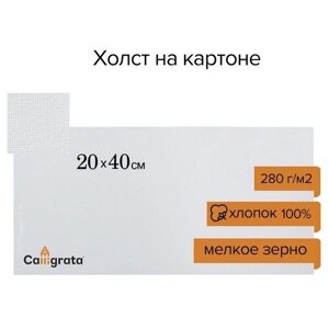 Холст на картоне Calligrata, хлопок 100%, 20 х 40 см, 3 мм, акриловый грунт, мелкое зерно, 280 г/м2 в Москве от компании М.Видео