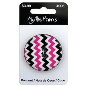 Пуговица My Buttons - Coconut Pink & Black Chevron в Москве от компании М.Видео