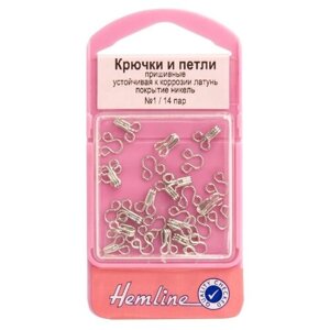 Крючки и петли пришивные, 14 пар, N1 N1 никель HEMLINE 400.1 в Москве от компании М.Видео