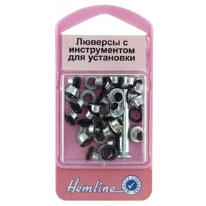 Набор блочек 5 мм с устройством для установки, разноцветные черный, белый, никель, золото 5 мм - внутренний диаметр, наружный - 7 мм HEMLINE 435 в Москве от компании М.Видео