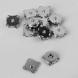Кнопки магнитные пришивные, d = 14 мм, 10 шт, цвет серебряный в Москве от компании М.Видео