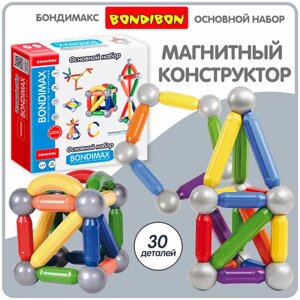 Магнитный конструктор для мальчиков, девочек и малышей 3D Bondibon BONDIMAX детский развивающий набор, 30 деталей в Москве от компании М.Видео