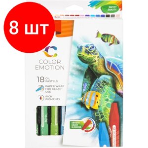 Комплект 8 наб, Пастель масляная Deli EC20110 Color Emotion 6-гранные 18цв/наб в Москве от компании М.Видео
