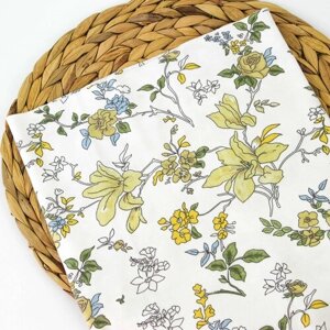 Интерлок ткань для шитья "Цветы жёлтые", 100% хлопок пенье, 1 м х 1,75 м в Москве от компании М.Видео