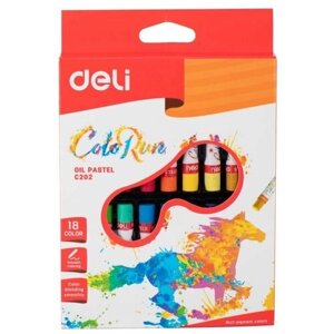 Масляная пастель Deli ColoRun EC20210 18 цветов картонная коробка с европодвесом, для творчества в Москве от компании М.Видео