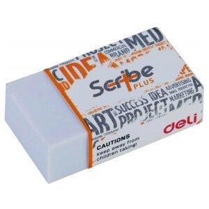 Ластик Deli EH00310 Scribe Plus 40x22x12мм белый индивидуальная картонная упаковка (45 шт. в упаковке) в Москве от компании М.Видео