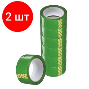 Комплект 2 упаковок, Клейкая лента 48ммх66мх45мкм зеленый, в Москве от компании М.Видео