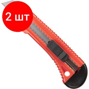 Комплект 2 штук, Нож универсальный Attache Selection 18мм, метал. направл, Push lock в Москве от компании М.Видео