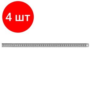 Комплект 4 штук, Линейка металлическая 40 см Attache в Москве от компании М.Видео