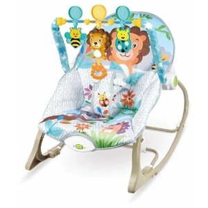 Шезлонг для новорожденных от 0, кресло-качалка для детей с игрушками, вибрация 68145/68115 в Москве от компании М.Видео