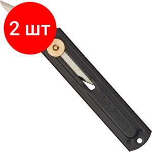 Комплект 2 штук, Нож универсальный 18мм OLFA с выдвижным 2-х сторонним лезвием СК-1 в Москве от компании М.Видео