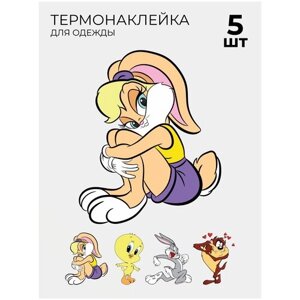 Термонаклейки мультгероев на одежду 5 шт Looney Tunes Луни Тюнз Багз Банни Bugs Bunny в Москве от компании М.Видео