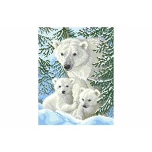 Набор для вышивания крестом Искусница Белая медведица и медвежата, 20*26см в Москве от компании М.Видео