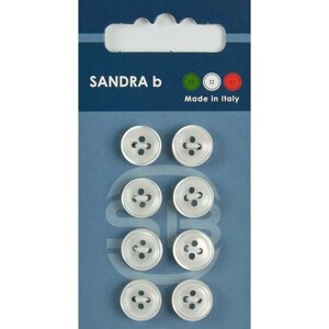 Пуговица Sandra b, круглая, пластиковая, 16L, белая, 8 шт в упаковке в Москве от компании М.Видео