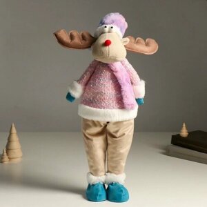Кукла интерьерная "Лосик в розовом свитере с мехом и голубом колпаке, со звёздочкой" 61,5 см 94880 в Москве от компании М.Видео