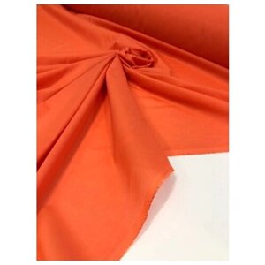 Ткань хлопок батист однотонный , цвет яркий оранжевый, цена за 1 метр погонный в Москве от компании М.Видео